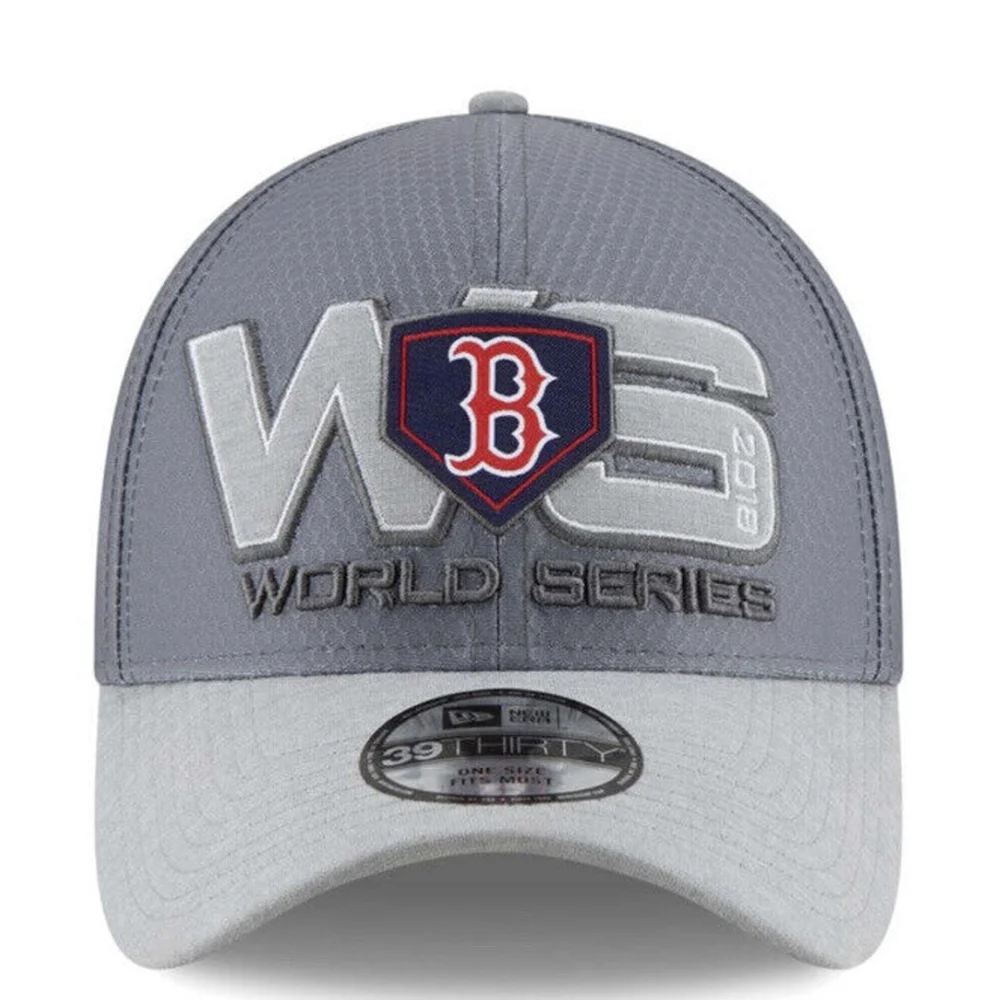 Boston Red Sox New Era 2018 World Series Champions 39Thirty Hat Gray Wicks NEW - Picture 2 of 4